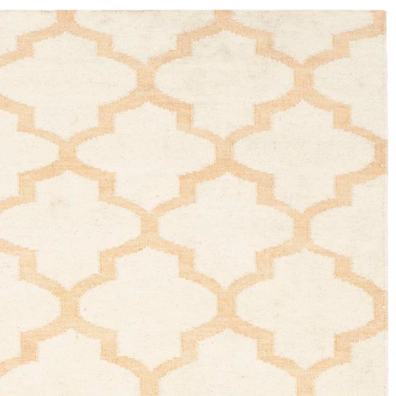 Winston Porter Milltown Hand Woven Flat Weave Wool Geometric Rug
