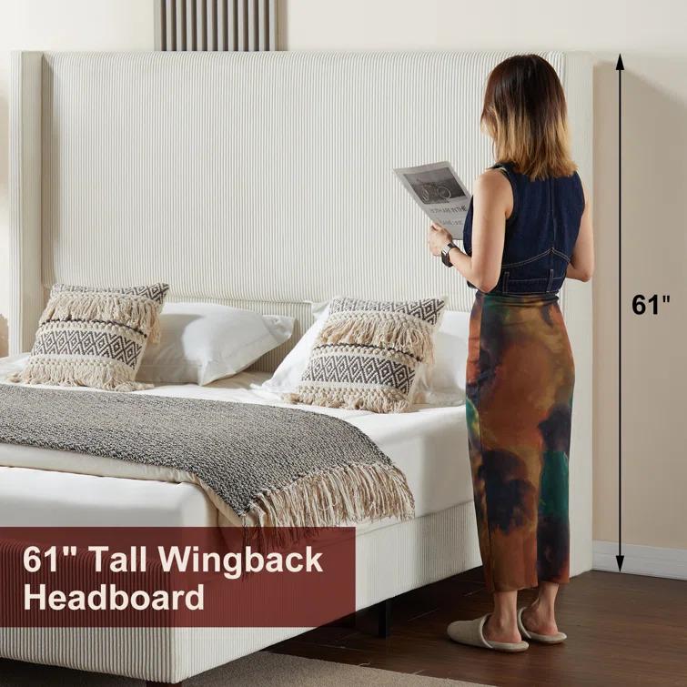 Willa Arlo™ Interiors Dunwoody Upholstered Wingback Platform Bed