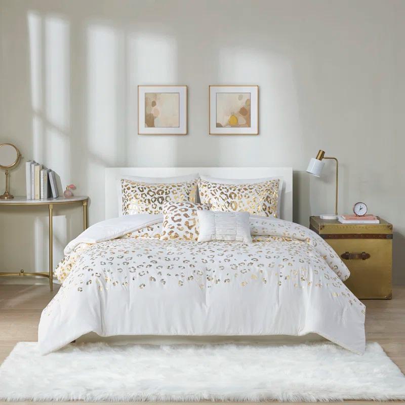 Lillie Metallic Animal Print Comforter Set