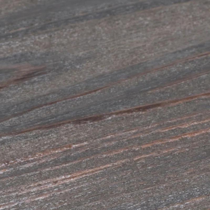 Union Rustic Corneau Wood Minimalistic Dark Brown Console Table with Black Metal Legs