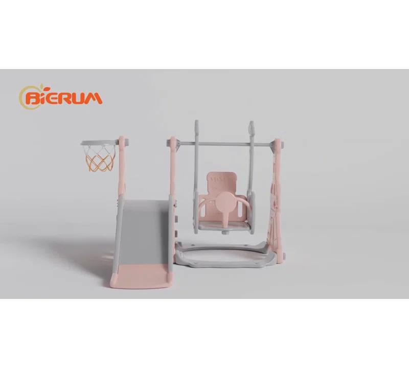Suteck 4 in 1 Toddler Slide, Kids Slide with Climber and Swing Outdoor Indoor Slide Playset
