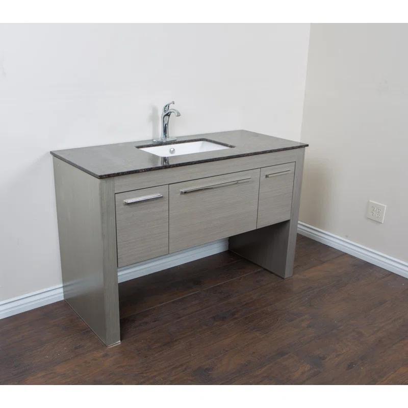 Bellaterra Home 55.3'' Single Bathroom Vanity with Marble Top
