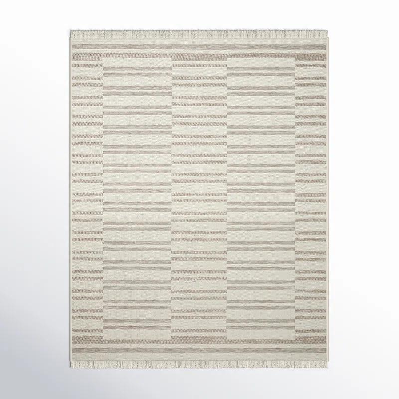 Malibu II Indoor / Outdoor Rug by Amber Lewis x Loloi - Ivory and Dove / 7'8" x 10'