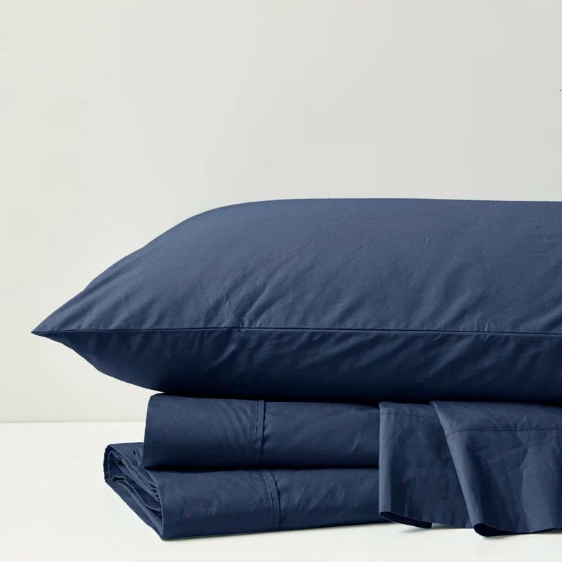 Madison Park Peached Percale 200 Thread Count Relaxed Cotton Percale Sheet Set