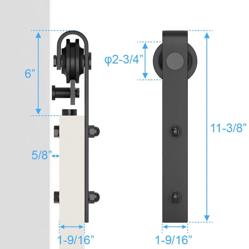 Lazio Antique Sliding Standard Single Track Barn Door Hardware Kit