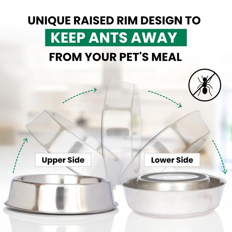 Iconic Pet Anti Ant Non-Skid Pet Bowl (2 Bowls) (Set of 2)