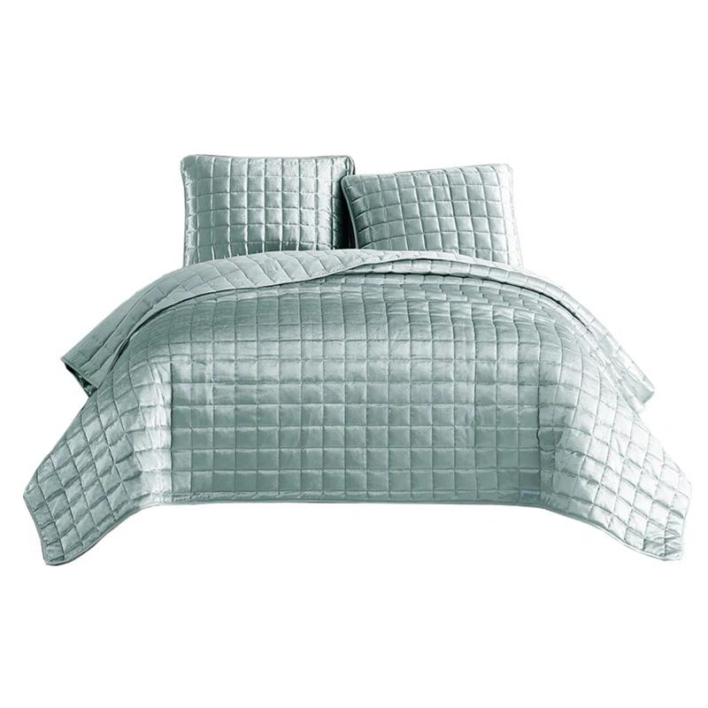 Benjara Microfiber 3 Piece Coverlet Set