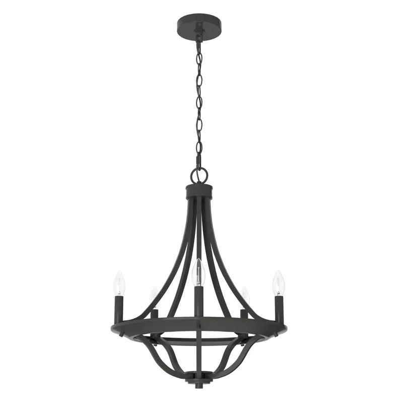 Perch Point 5 Light Candle Style Wagon Wheel Chandelier