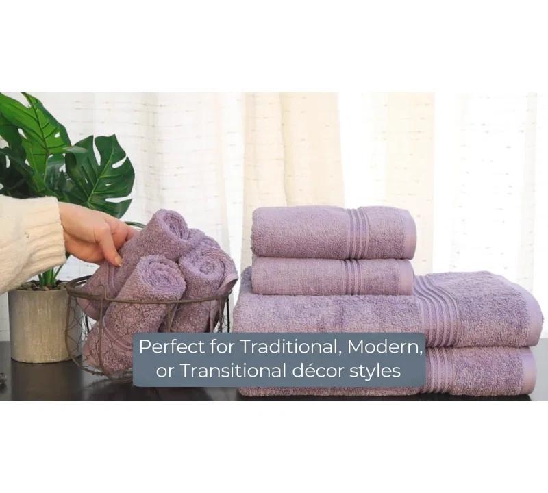 Oleg 600 GSM 6 Piece Egyptian-Quality Cotton Towel Set