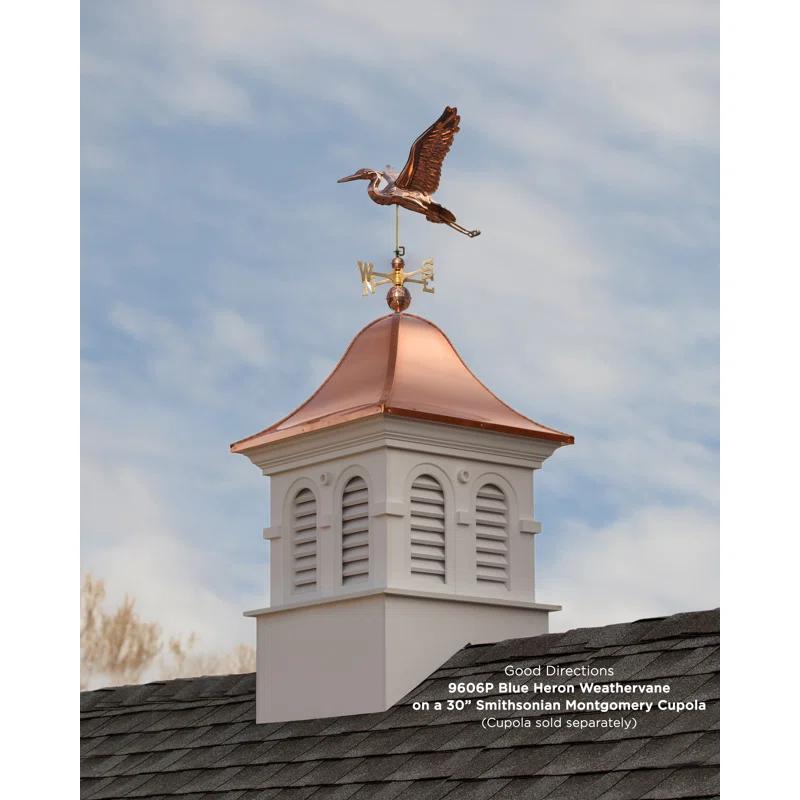Blue Heron Bird Copper Weathervane