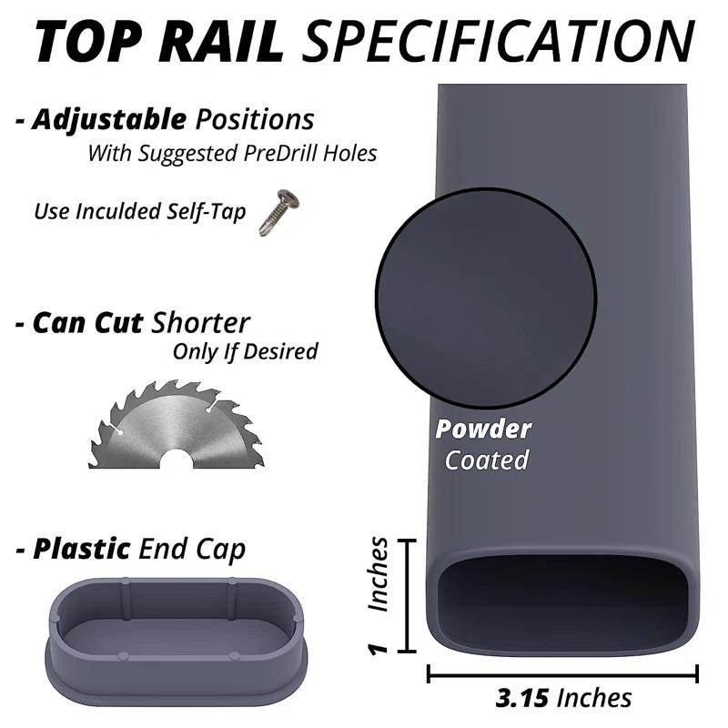 CR Home Black Metal Porch And Stair Railings