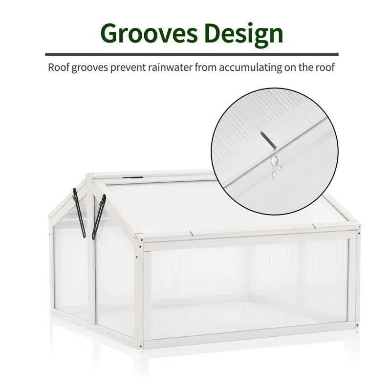 MCombo 35.4" W x 31.5" D Double Box Wooden Greenhouse Cold Frame