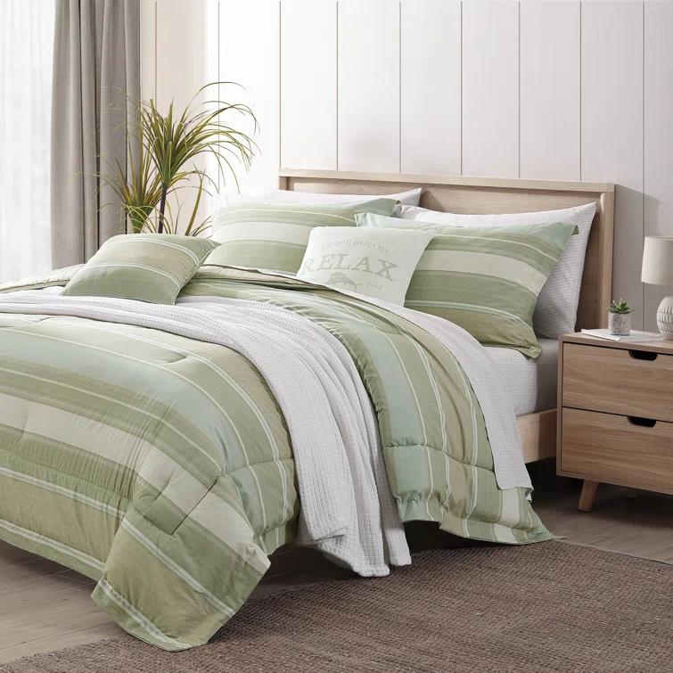 Tommy Bahama Home Tommy Bahama Serenity Green Cotton Reversible 5 Piece Comforter Set
