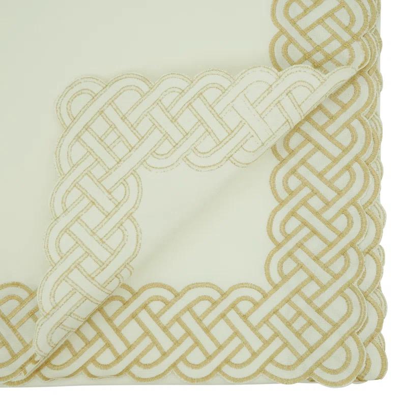 Saro Tablecloth With Braid Embroidery