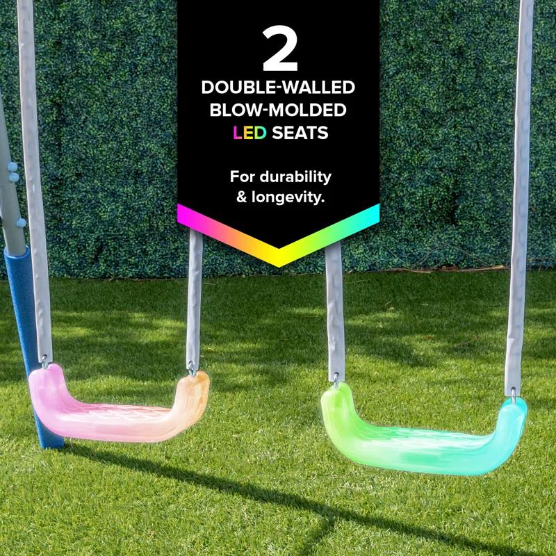 Sportspower Sportspower Shooting Star Metal Swing Set with Lifetime Warranty on 5' Double Wall Slide