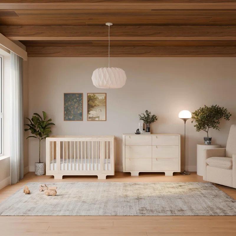 Babyletto Yuzu Natural Wood 8-in-1 Convertible Baby Crib with All Stages Conversion Kit