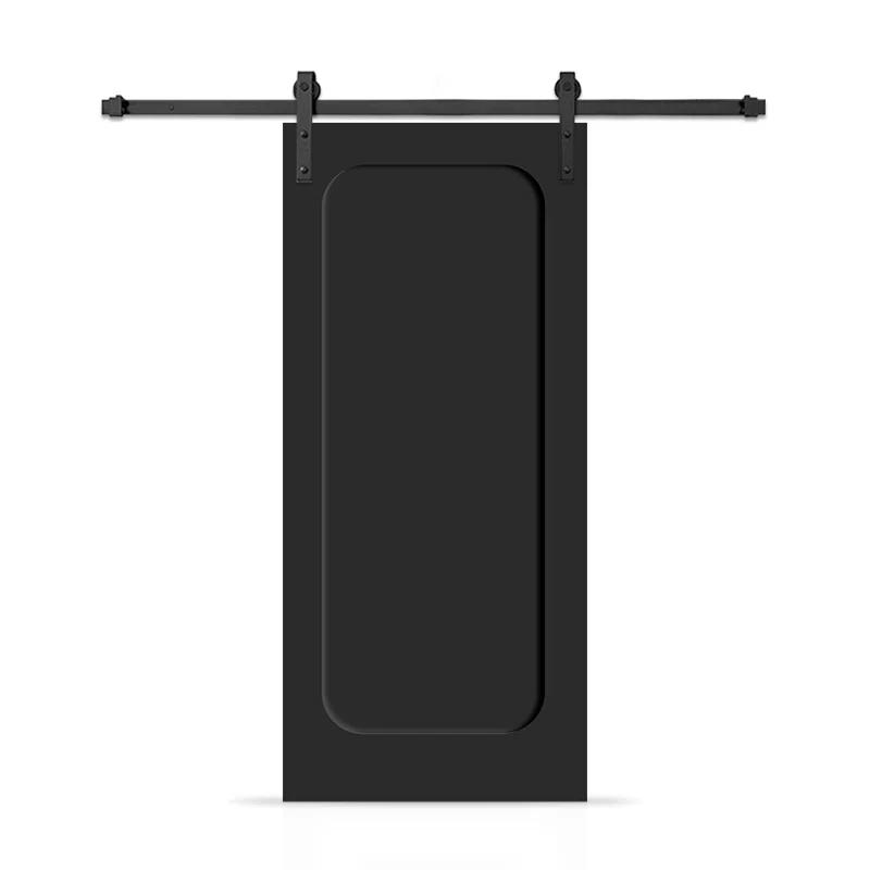 Calhome Curved 1 Panel Shaker Painted Composite Modern Interior Sliding Barn Door with Hardware Kit