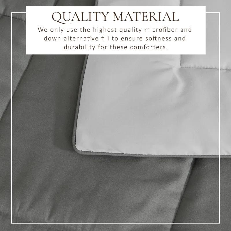 FreshFolds Reversible Microfiber Comforter Set with Shams