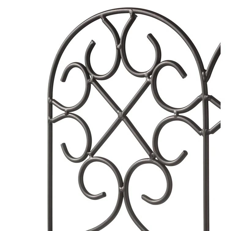 Evergreen Enterprises, Inc 18'' H x 120'' W Scrollwork Wrought Iron Edging with Ground Stakes and Gunmetal Finish
