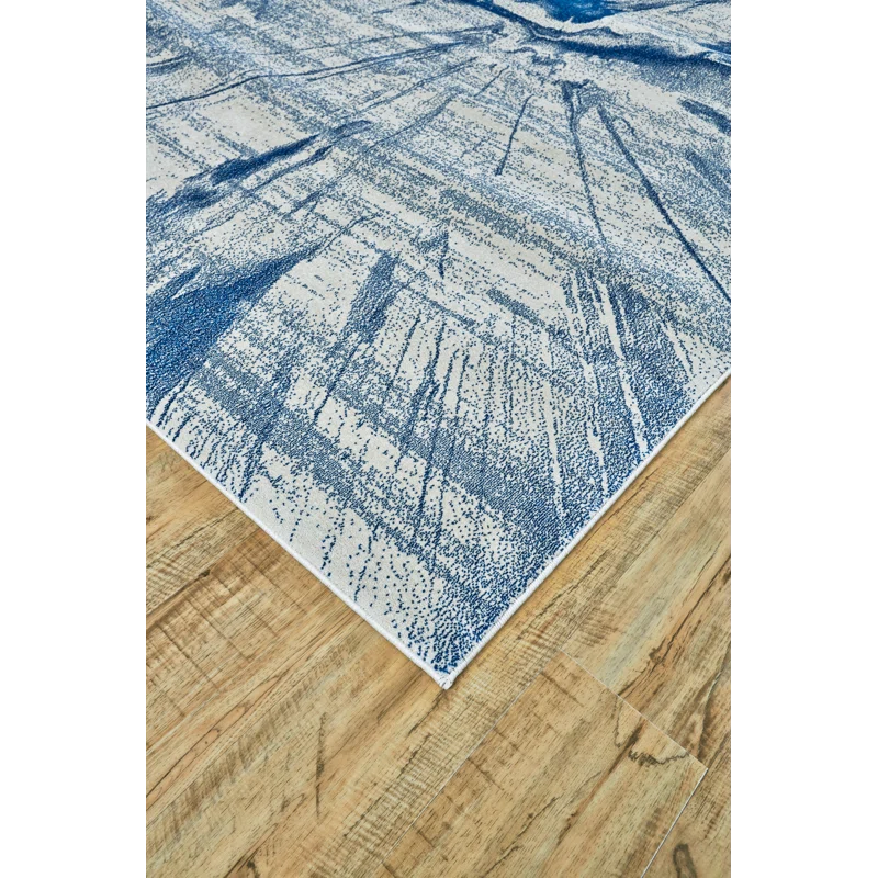 Wrought Studio™ Aveneil Abstract Cobalt Area Rug