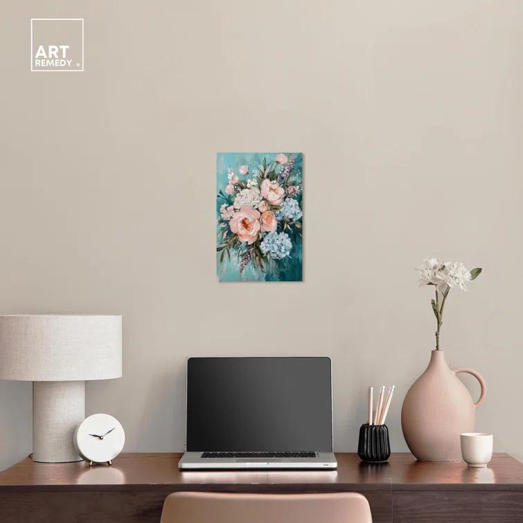 Art Remedy Pastel Bloom in Pink II Canvas Pastel Floral Art by Art Remedy