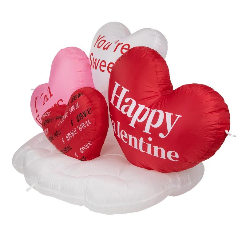 Northlight Seasonal 5' Inflatable Lighted Valentine's Day Conversation Hearts Outdoor Decoration