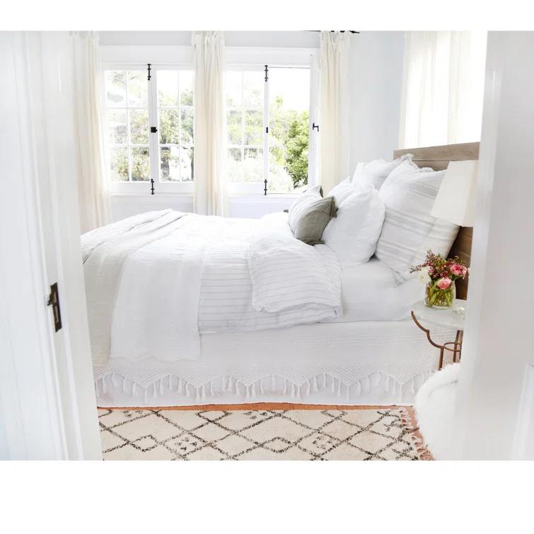Jackson Sham by Pom Pom at Home - White and Ocean / Standard