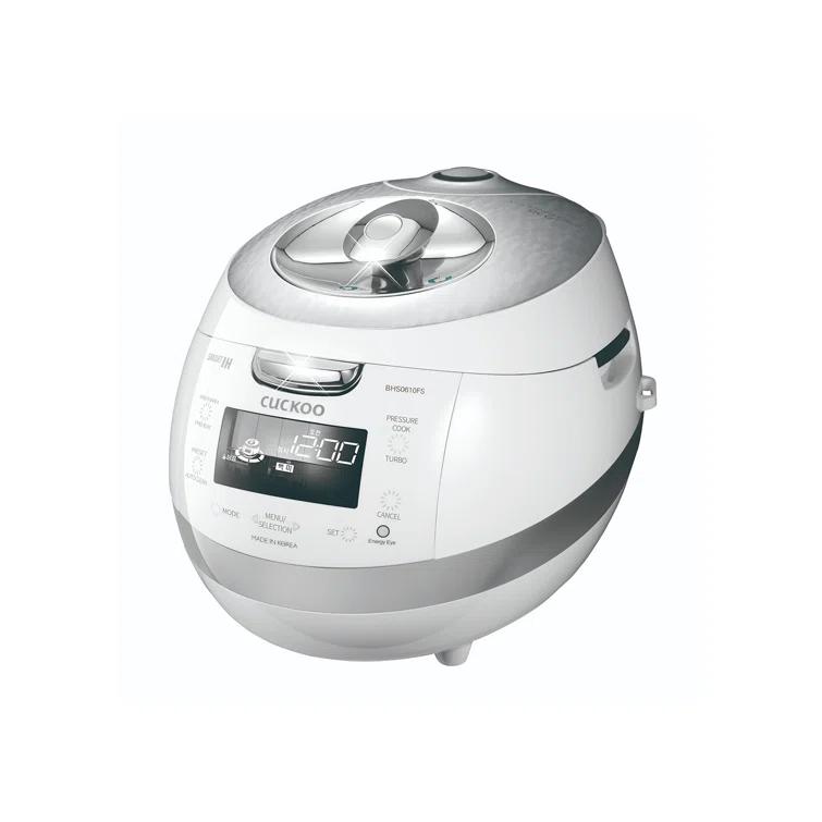 Cuckoo Electronics CUCKOO  6-Cup  Induction Heating Pressure Rice Cooker with Nonstick Inner Pot, 16 Menu Modes, Fuzzy Logic Tech, 3 Voice Guide, Auto Clean (White) CRP-BHSS0609F