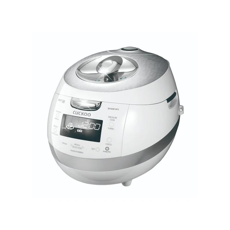 Cuckoo Electronics CUCKOO  6-Cup  Induction Heating Pressure Rice Cooker with Nonstick Inner Pot, 16 Menu Modes, Fuzzy Logic Tech, 3 Voice Guide, Auto Clean (White) CRP-BHSS0609F