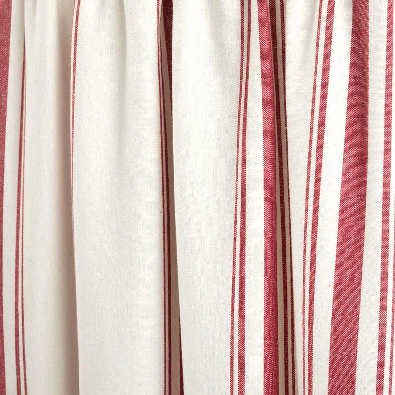 Lush Decor Farmhouse Stripe Striped Ruffled 52'' W Window Valance