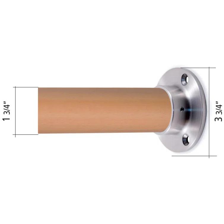 Indital 1.5" H x 4" W x 4" D Round Wall Flange/Anchor for Wooden Handrails