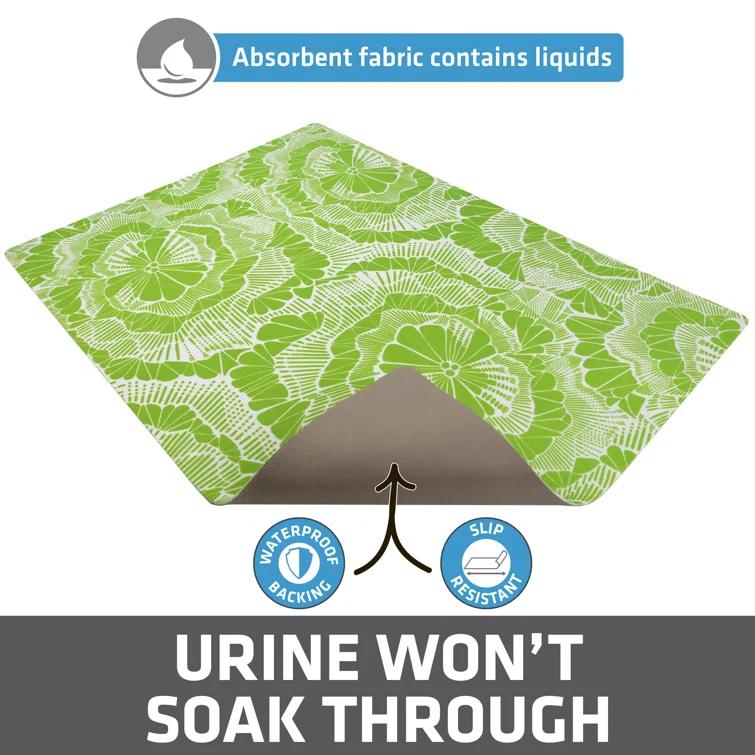 Drymate Cat Litter Mat for Litter Box, Protective & Decorative - Absorbent, Waterproof, Machine Washable
