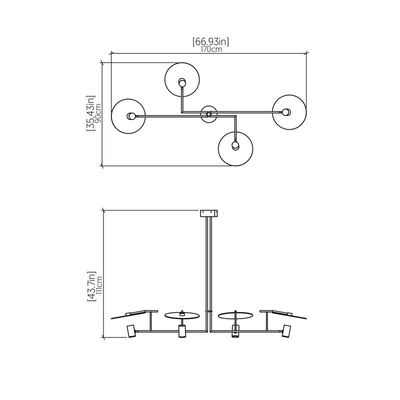 Accord Lighting 4 - Light Wood Classic / Traditional Chandelier