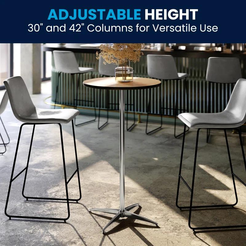 Flash Furniture Marrel Round Wood Cocktail Table with Columns by Flash Furniture