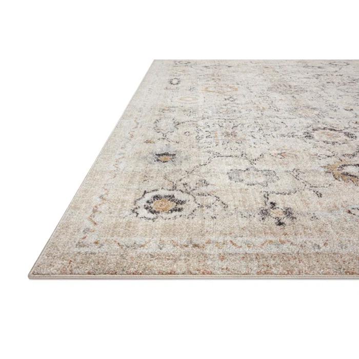 Loloi II Monroe Oriental Machine Woven Polyester Area Rug in Gray/Ivory