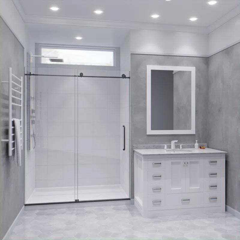 60” W x 76” H Sliding Frameless Shower Door