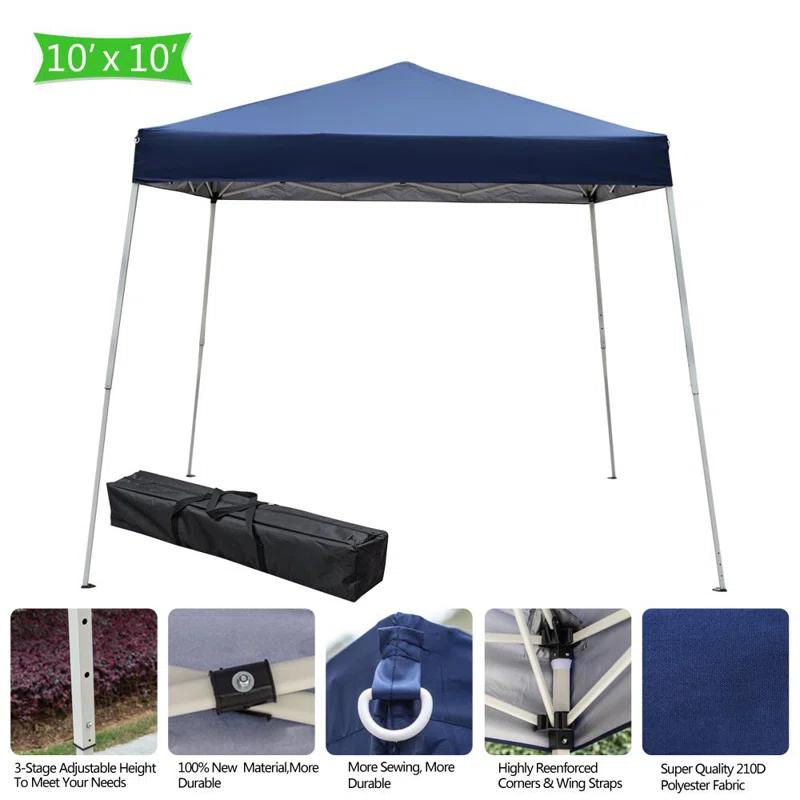 10 Ft. W x 10 Ft. D Steel Pop-Up Canopy
