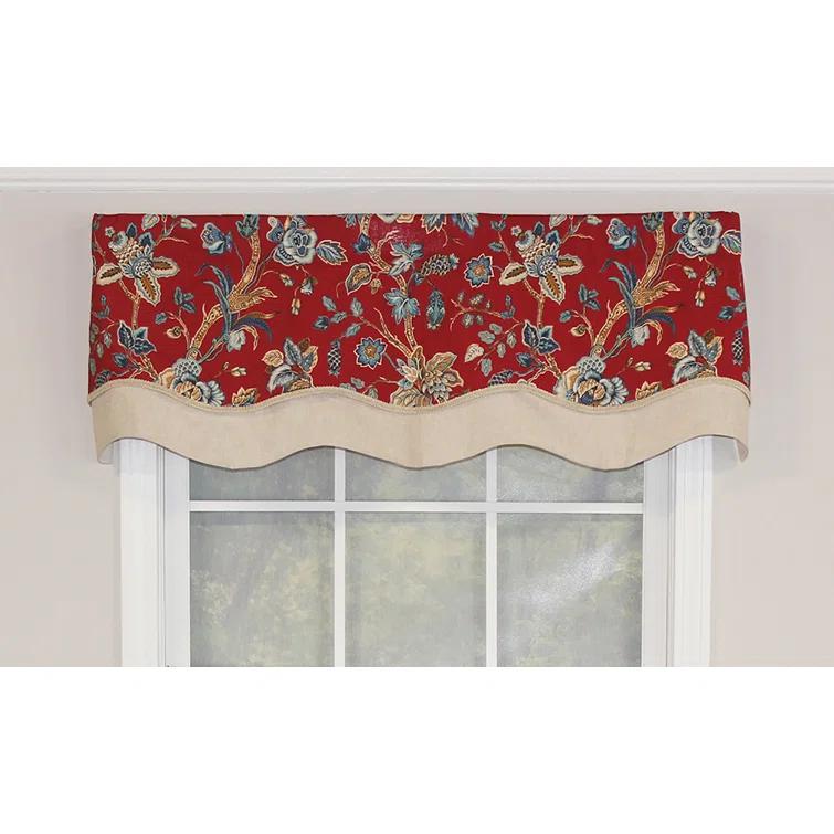 RLF Home Gianna Glory Floral Cotton Scalloped 50'' W Window Valance