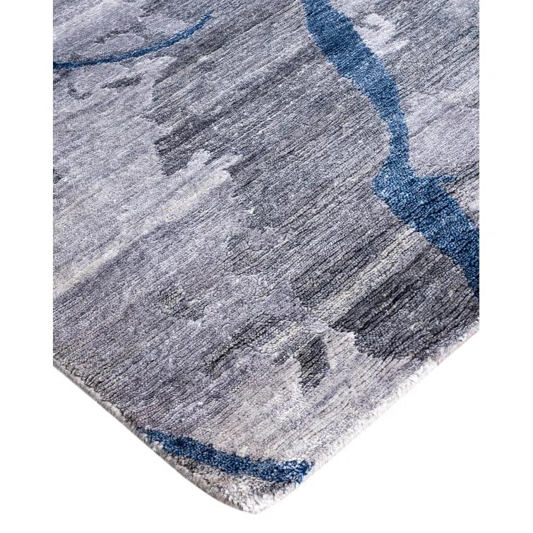 Solo Rugs Modern One-of-a-Kind Hand-Knotted Area Rug - Gray, 9' 1" x 12' 1" | Wayfair