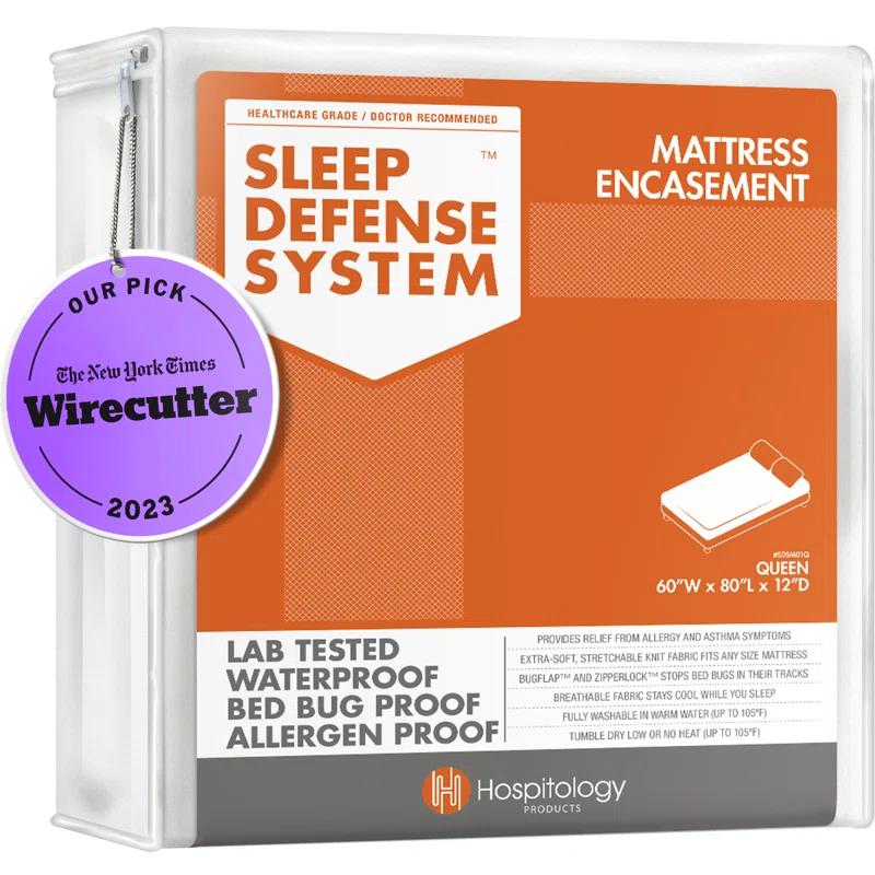 Hospitology The Original Sleep Defense System Zippered Waterproof Bedbug Proof Dust Mite Proof Mattress Encasement