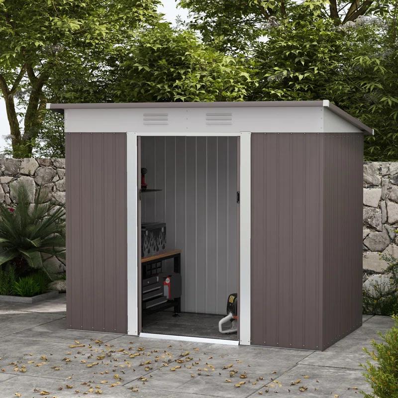 8 ft. W x 4 ft. D Galvanized Steel Storage Shed