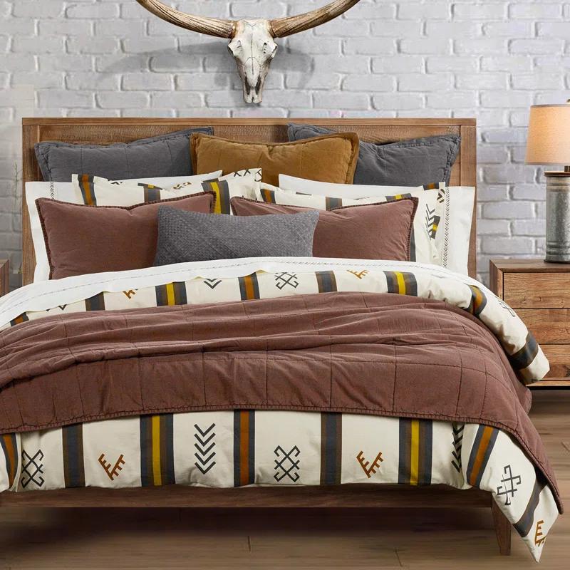 HiEnd Accents Toluca Canvas Canvas Geometric Southwestern Style Comforter Set