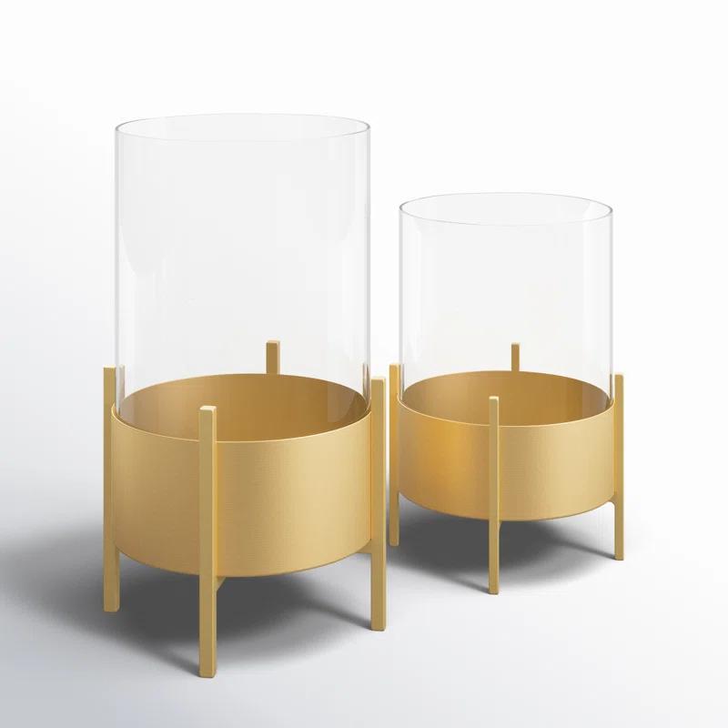 Osiris 2 Piece Metal Tabletop Hurricane Set