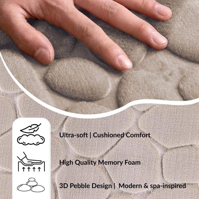 Evideco Pebble Runner Mat - Memory Foam - 48"L x 18"W for Kitchen, Bathroom and more & Reviews | Wayfair