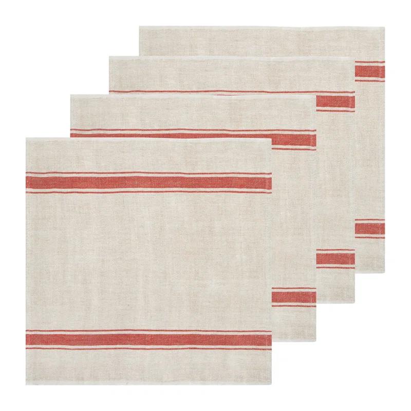 Gracie Oaks Cangelosi Striped Square Napkin (Set of 4)