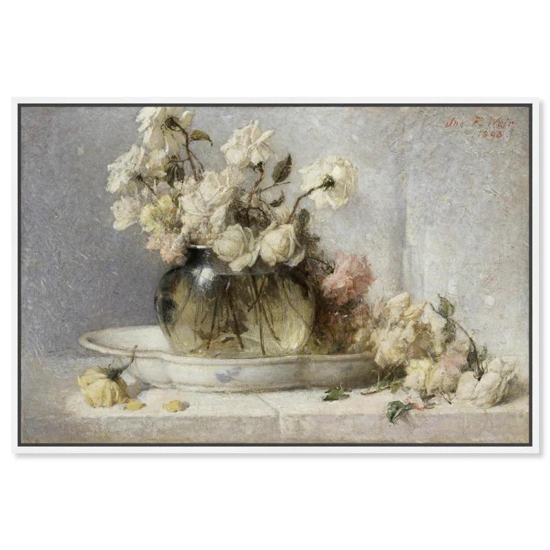 Art Remedy Roses by John Ferguson Weir Canvas Vintage Farm Wall Art by Art Remedy
