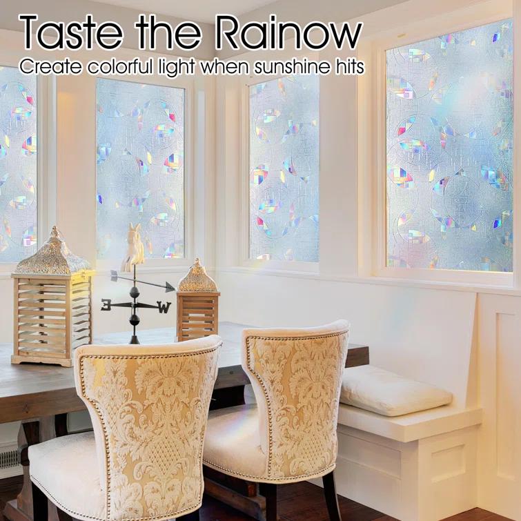 Orren Ellis Window Cling 3D Static Privacy Decoration Non-Adhesive Vinyl Stained Glass Decals Stickers