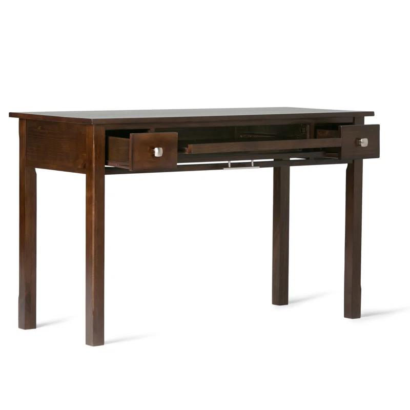 Simpli Home Avalon Solid Wood Desk with Keyboard Tray and Storage