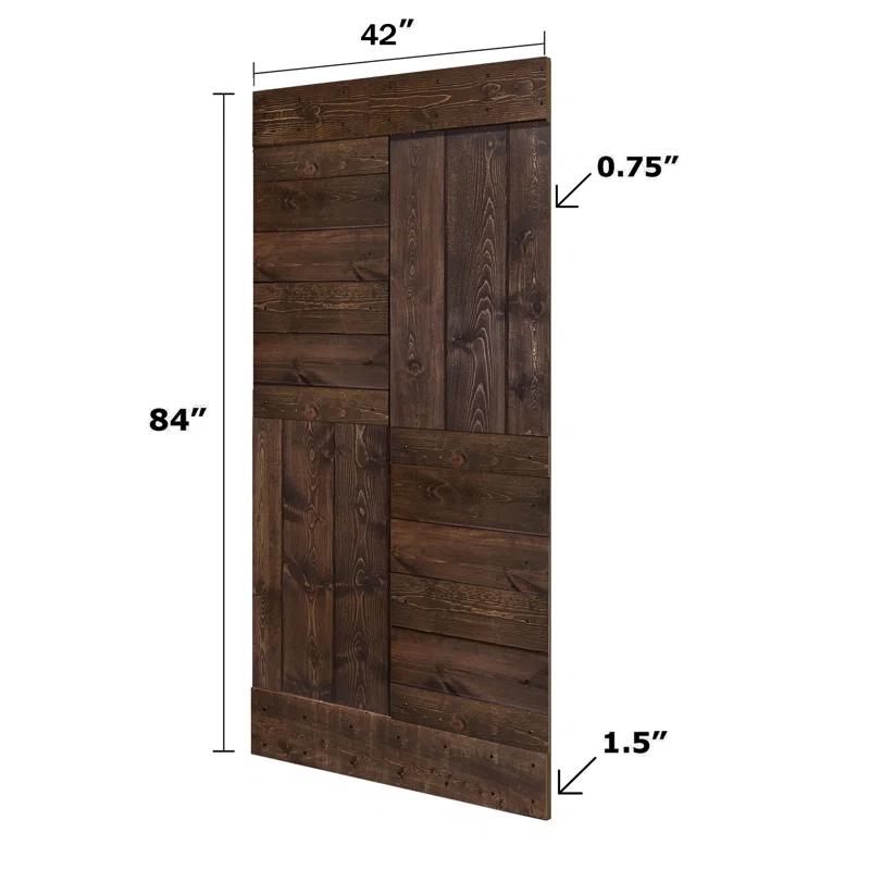 Mr. Wood Patented Product S Series DIY Sliding Barn Door With Installation Hardware Kit