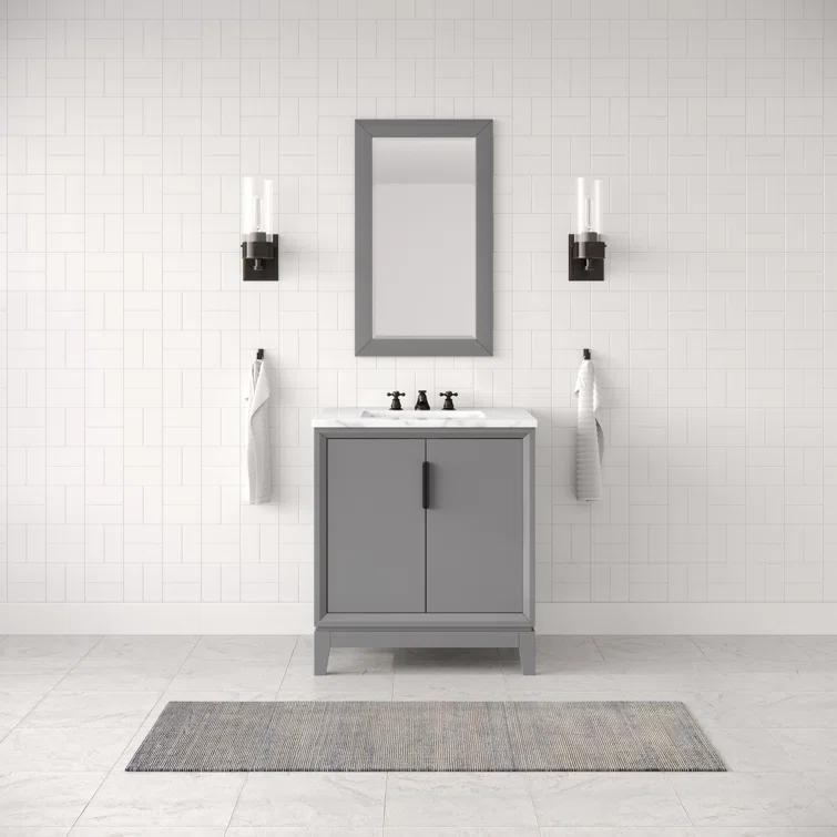 Elizabeth 30" Cashmere Grey Single Bathroom Vanity with Carrara Marble Top